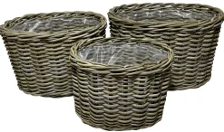 Homeville Kurvesæt oval kubu rattan natur