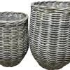 Homeville Kurv rund høj lys kubu rattan