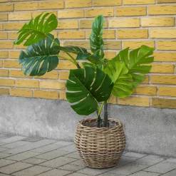Homeville Kurv rund kubu rattan ø30x25cm