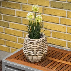 Homeville Kurv rund kubu rattan ø20x20cm