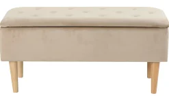 Homeville Lens med opbevaring velour beige/natur