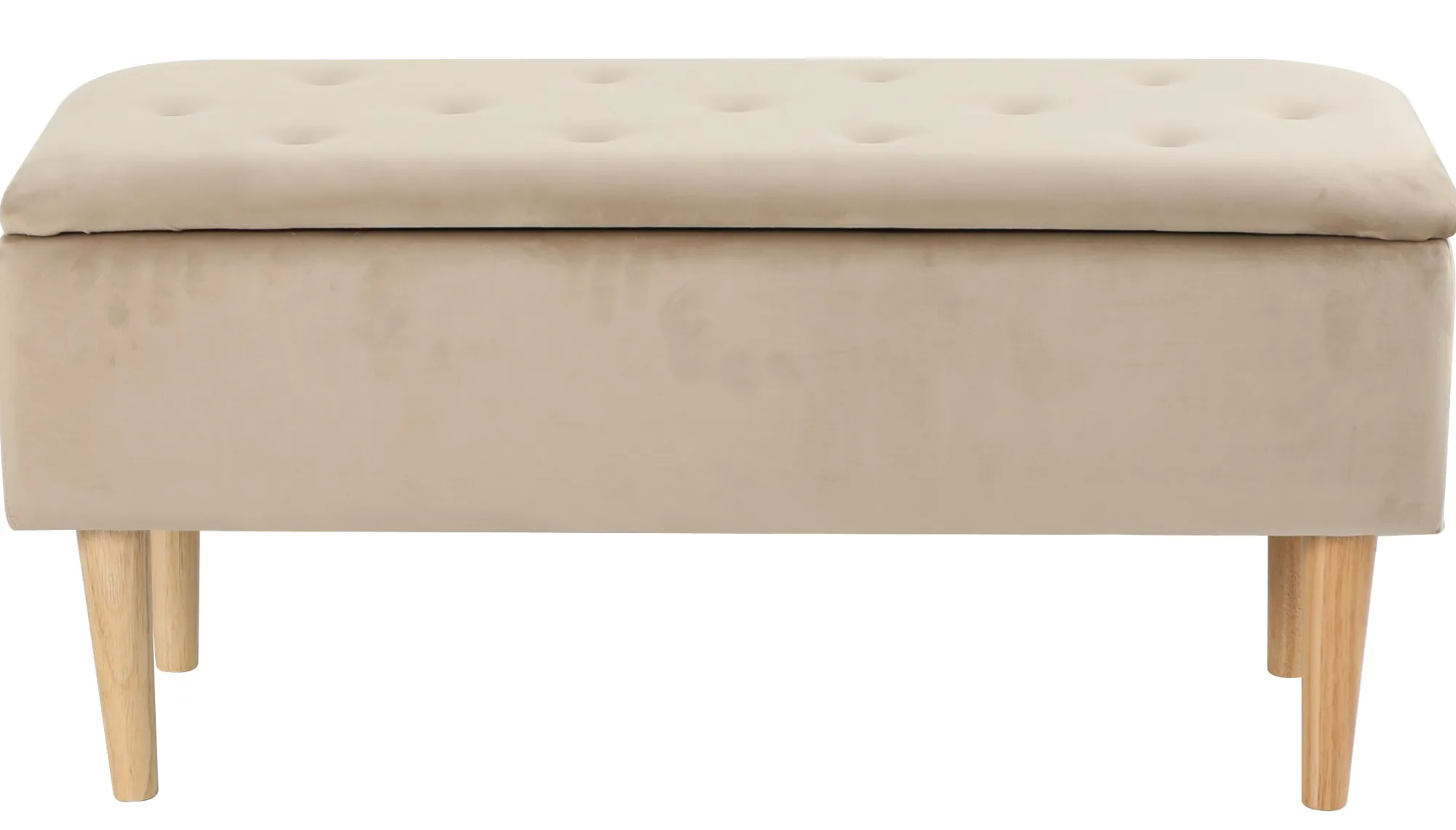 Homeville Lens med opbevaring velour beige/natur