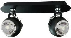 Homeville Loftlampe kugleformet 2 spots sort