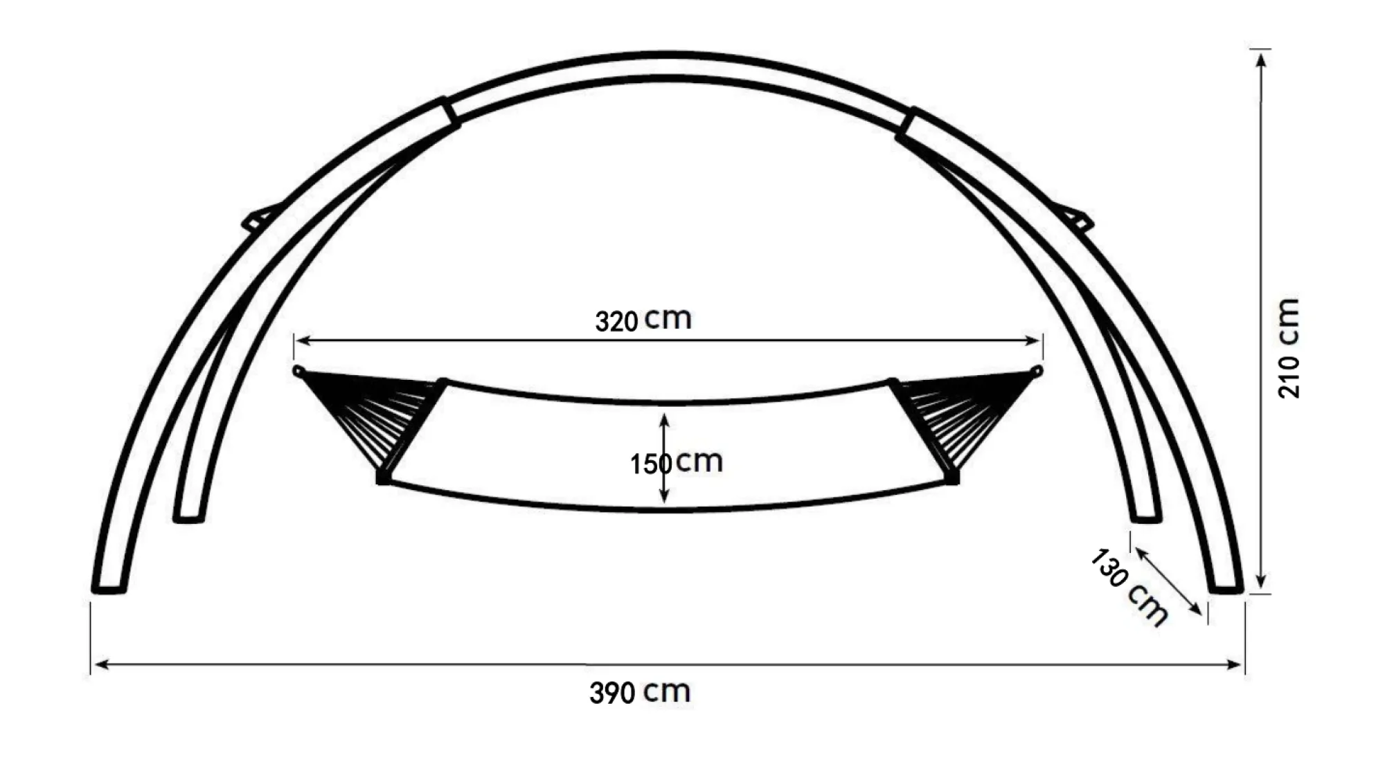 Moreland Lux hængekøjestativ 3,6m