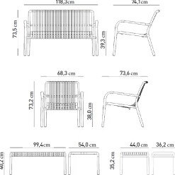 Homeville Malta med sidebord hvid