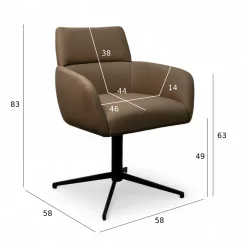 Furnhouse Marco med drejefunktion læder taupe