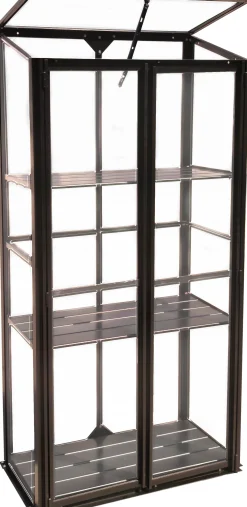 Moreland Minidrivhus 3 hylder poly sort 77,6x41,5x151,1cm
