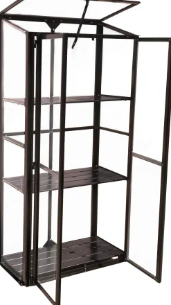 Moreland Minidrivhus 3 hylder poly sort 77,6x41,5x151,1cm