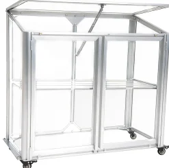Moreland Minidrivhus med hjul poly sølv 77,6x41,5x71,1cm