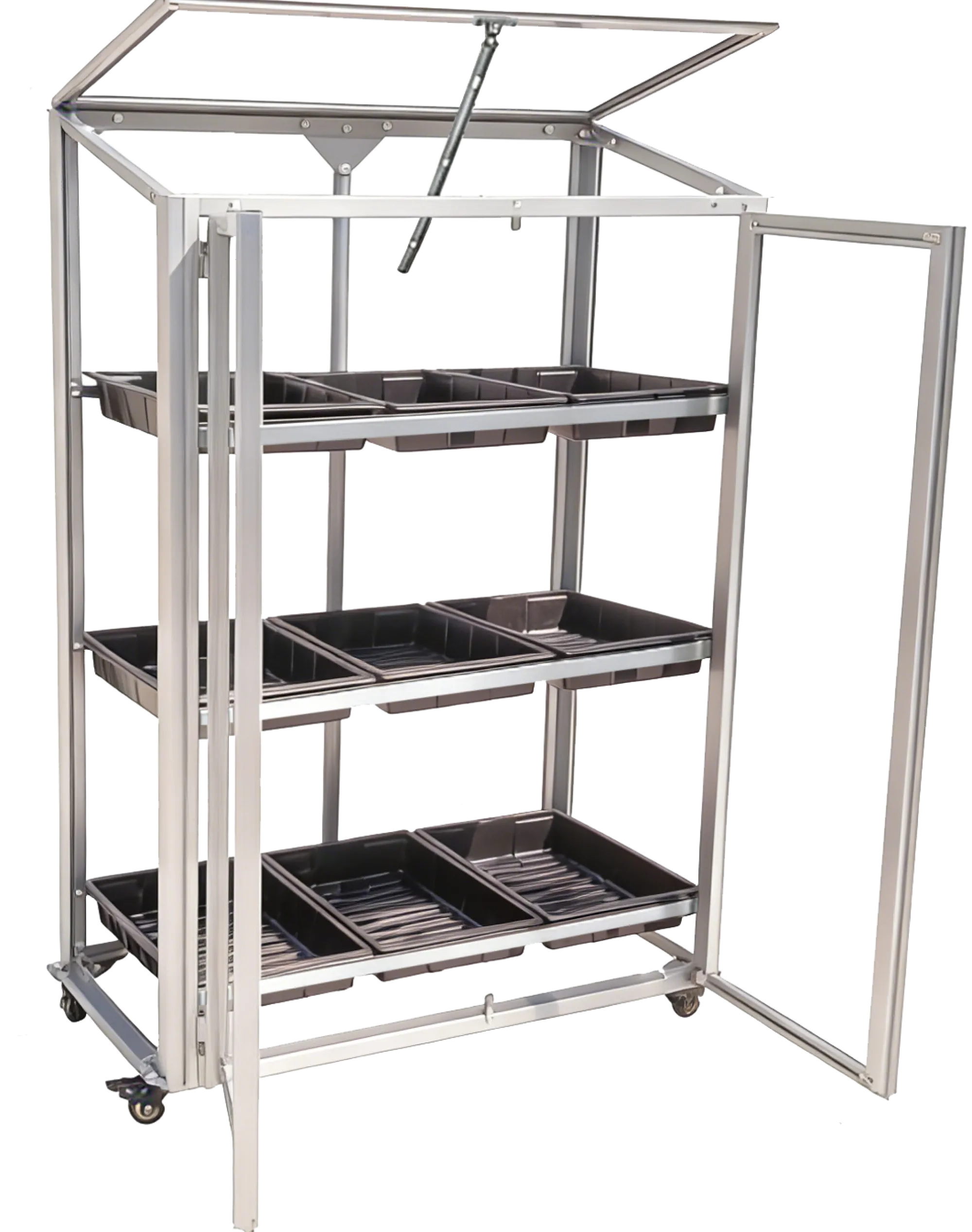 Moreland Minidrivhus med hjul sølv 77,6x41,5x111,1cm.