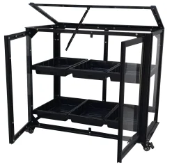 Moreland Minidrivhus med hjul sort 77,6x41,5x61cm