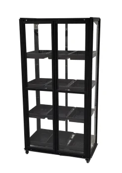 Moreland Minidrivhus med hjul sort 77,6x41,5x141cm