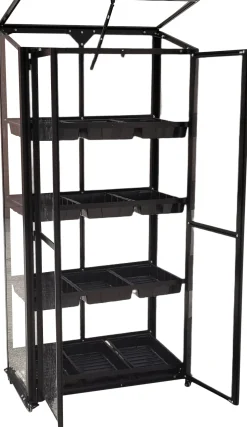 Moreland Minidrivhus poly sort 77,6x41,5x151,1cm