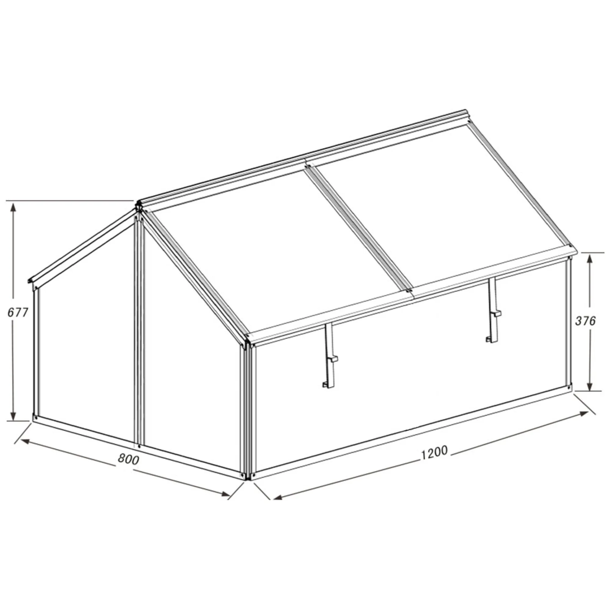 Moreland Minidrivhus sølv 120x80x67cm