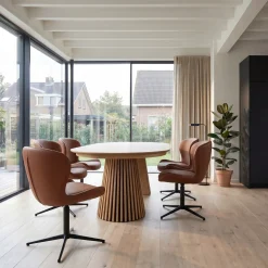 Furnhouse Nicklas med drejefunktion læder lysebrun