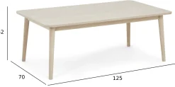 Furnhouse Nyborg eg hvidolieret 125x70cm