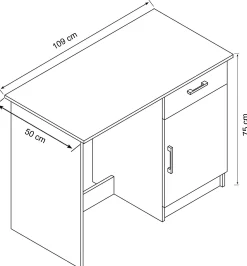 Homeville Oslo hvid 109x50x75cm