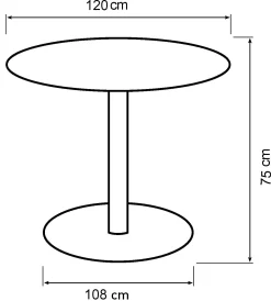Homeville Palmi 120x120x75cm eg sort/sort
