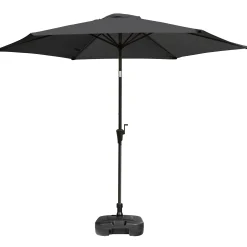 Moreland Parasol med vip mørkegrå 3m med parasolfod ø38 22L