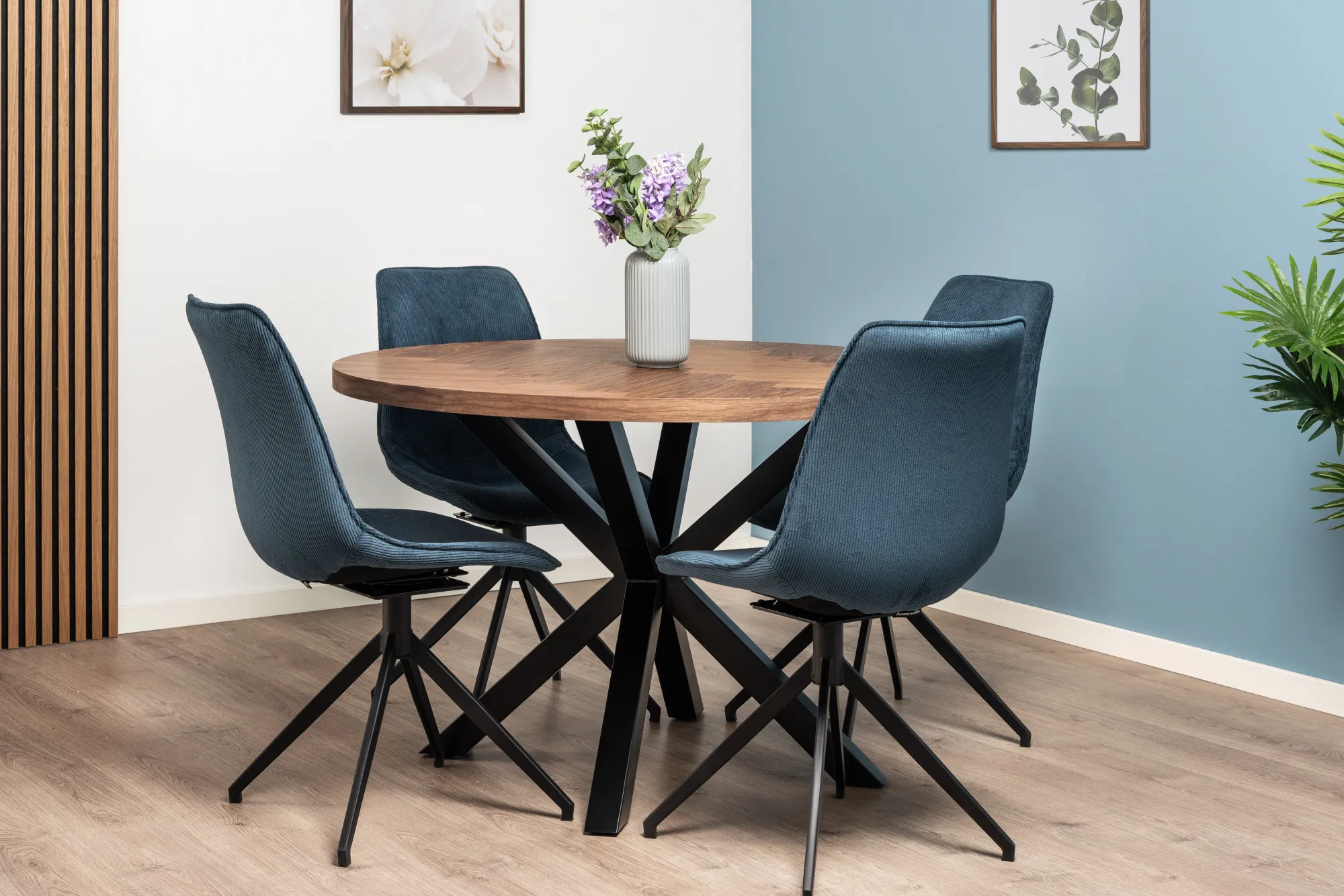 Homeville Portofino stjernestel mørkebrun/Sanne fløjl blå