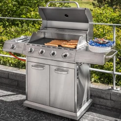 Heatus Premium gasgrill med 4 brændere og sideblus