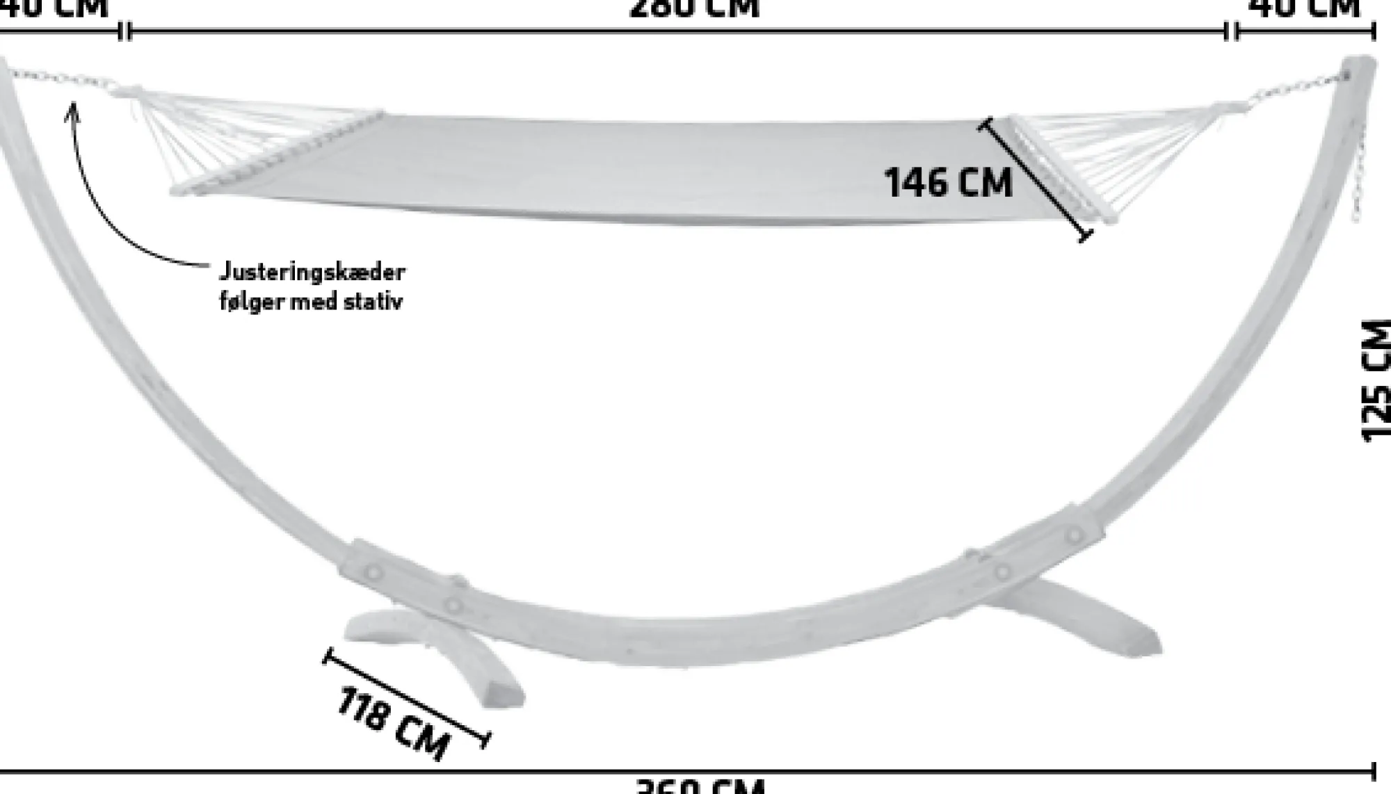 Moreland Premium hængekøjestativ 3,6m