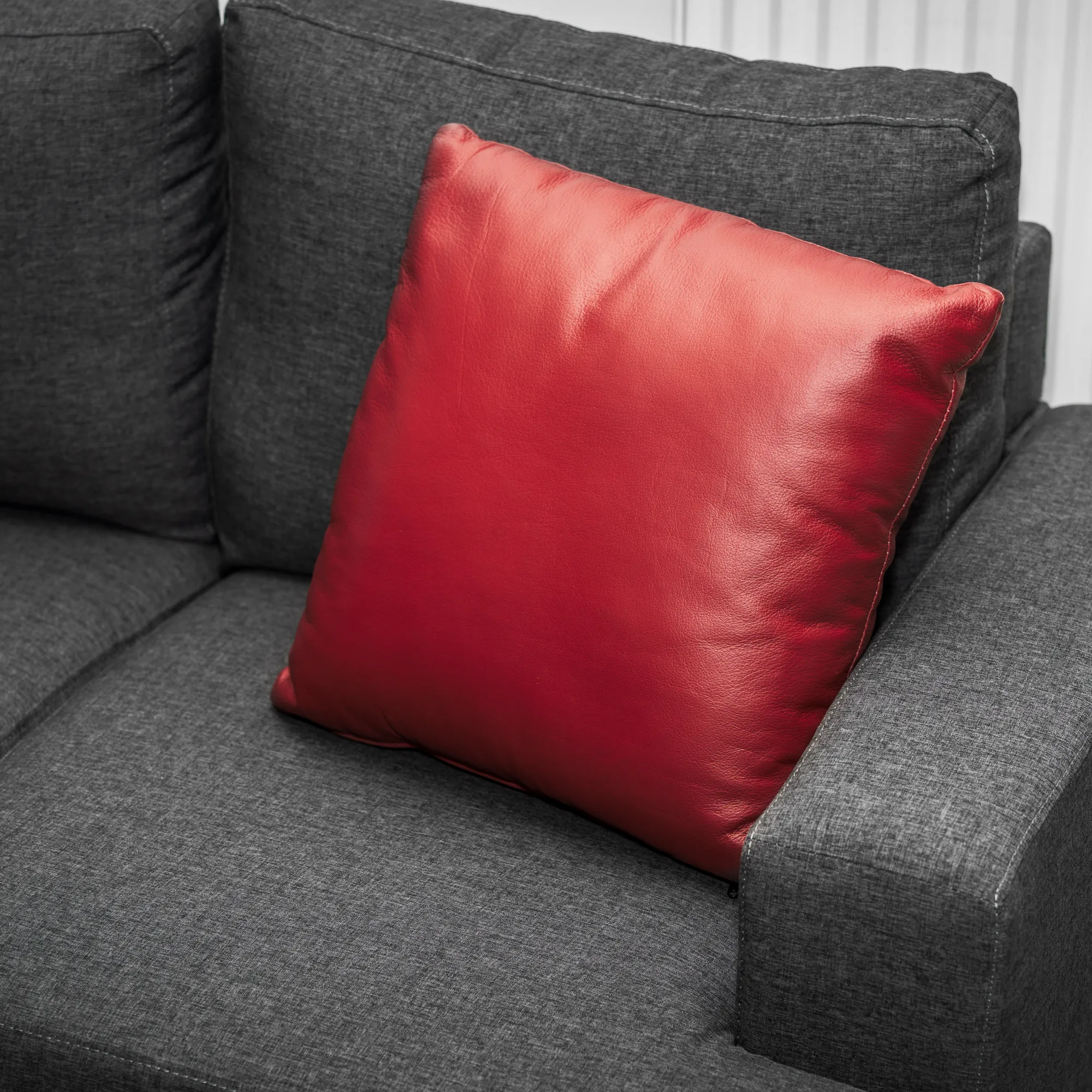 Homeville Pude læder rød 38x38cm