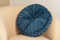 Homeville Pude rund velour blå