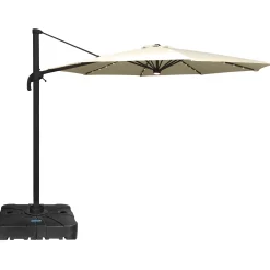 Moreland Roma parasol 360-rotation LED beige 3m med Parasolfod 100L