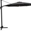 Moreland Roma parasol 360-rotation LED mørkegrå 3m
