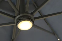 Moreland Roma parasol 360-rotation LED mørkegrå 3m