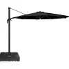 Moreland Roma parasol 360-rotation LED sort 3m med Parasolfod 100L