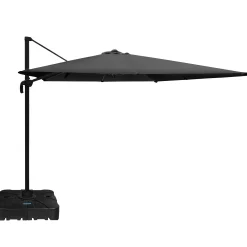 Moreland Roma parasol 360rotation mørkegrå med Parasolfod 100L