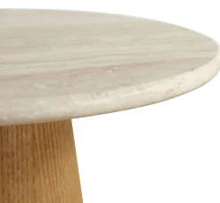 Homeville Saline sidebord marmor/træ natur ø40cm