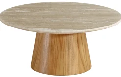 Homeville Saline sofabord marmor/træ natur ø80cm
