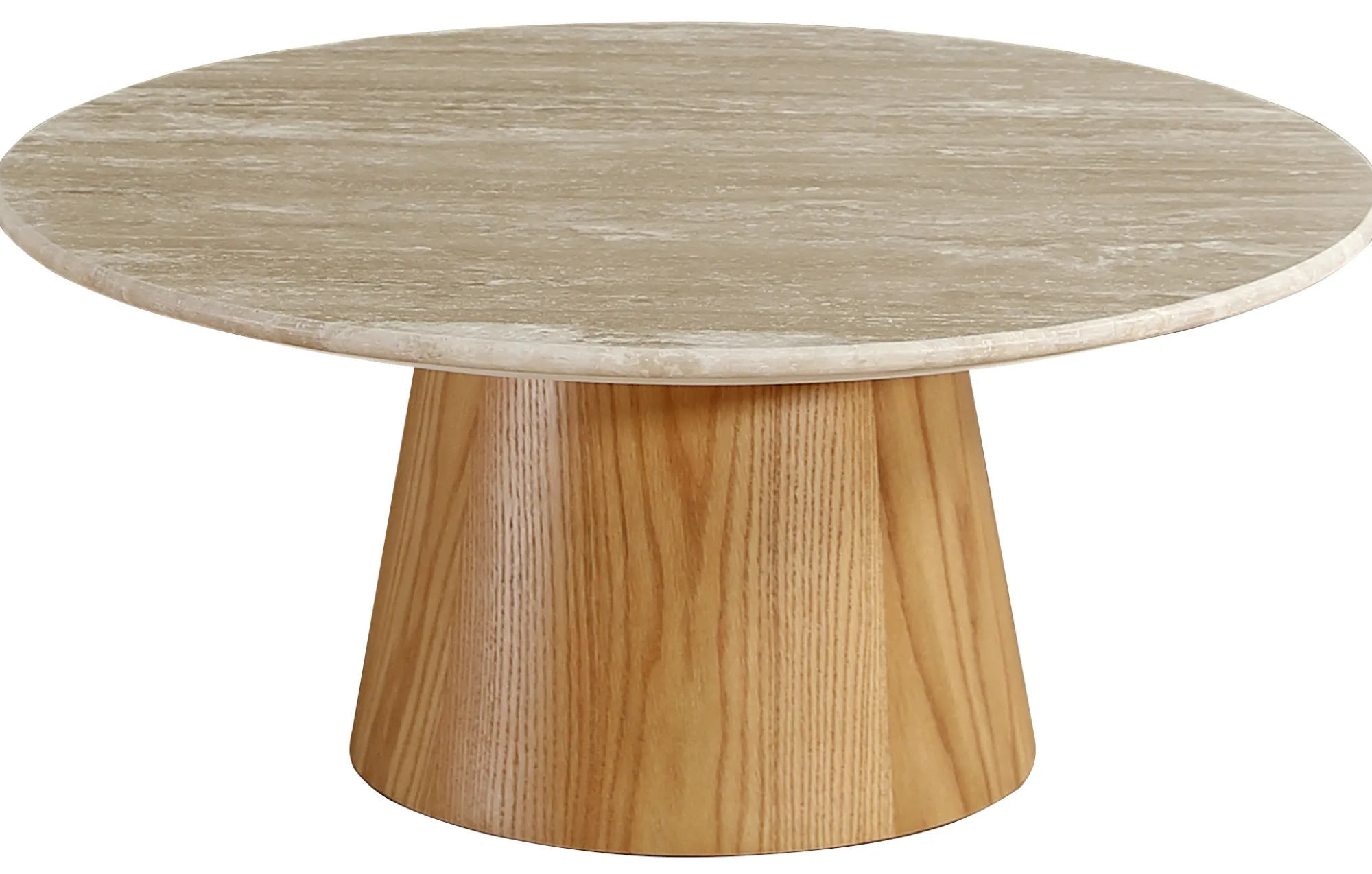 Homeville Saline sofabord marmor/træ natur ø80cm