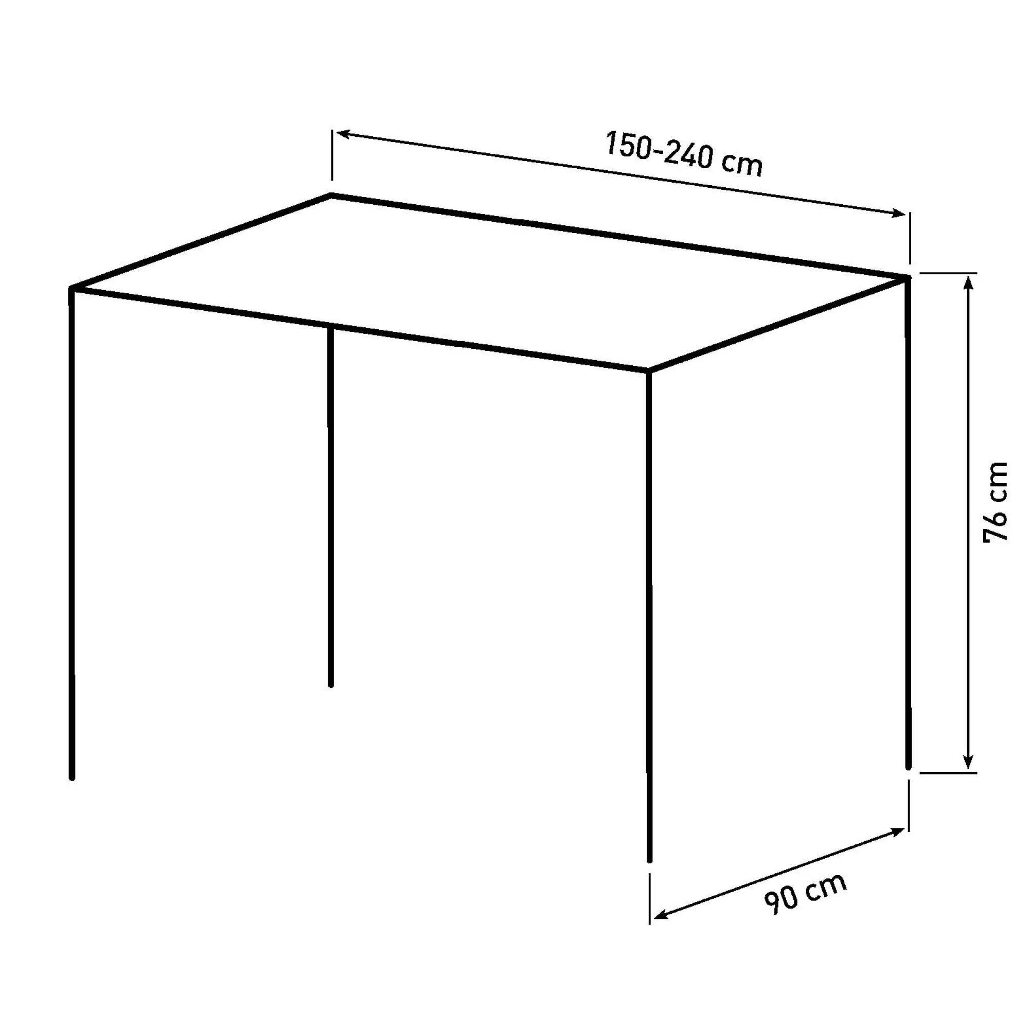 Homeville San Marino sildeben 240x90x76cm mørkebrun/sort
