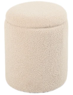 Homeville Sarda med opbevaring teddystof beige