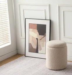 Homeville Sarda med opbevaring teddystof beige