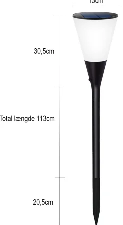 Moreland Solcellelampe flamme LED lys