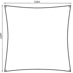 Moreland Solsejl antracitgrå LUX 3,6x3,6m