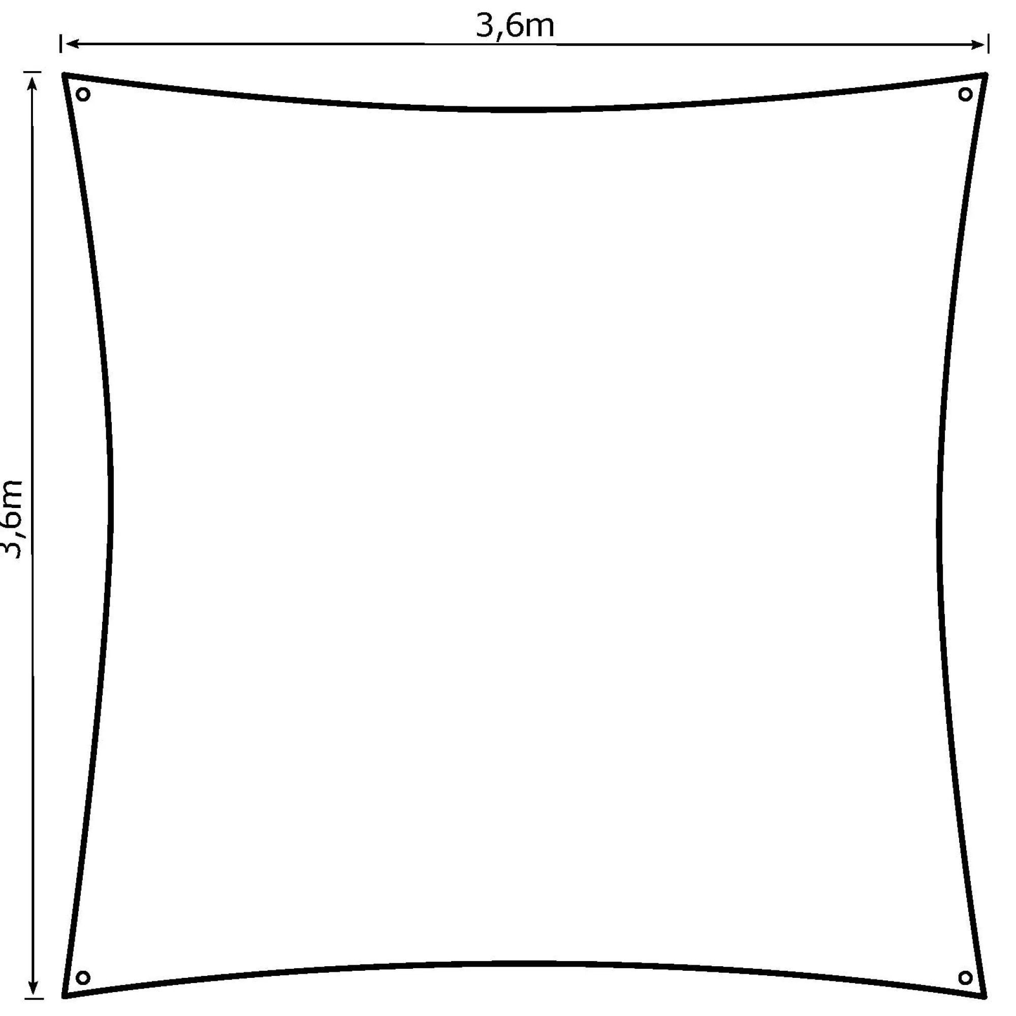 Moreland Solsejl antracitgrå PRO 3,6x3,6m