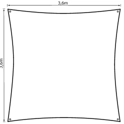 Moreland Solsejl creme PRO 3,6x3,6m