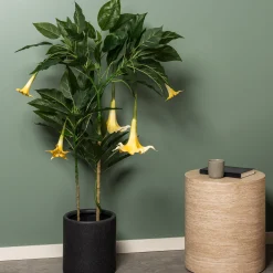 Homeville Stor kunstig Daturatræ gul 120 cm