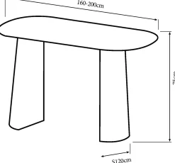 Homeville Teramo 200x120x75cm eg mørkebrun/mørkebrun
