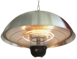 Heatus Terrassevarmer hængende sølv med LED-lys