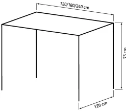 Homeville Torino 240x120x75cm eg smoked/smoked