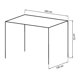 Homeville Tropea 240x100x75cm eg smoked/smoked