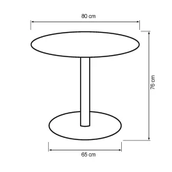 Homeville Verona 80x80x76cm hvid/hvid