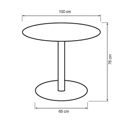 Homeville Verona 100x100x76cm sort/sort
